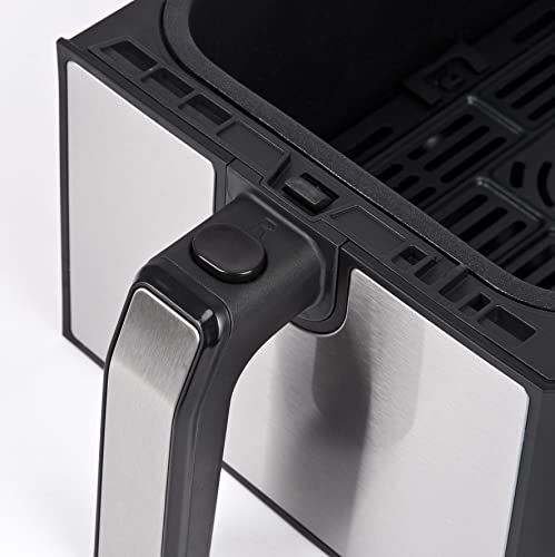 G3 Ferrari G10150 Doppelte Heißluftfritteuse "Friggisano Duo", 1700 W, 8 Liter (4 + 4), 2 Kochzonen, Digitaldisplay, Inklusive Rezeptbuch, Timer, Schwarz/Edelstahl. – Bild 5