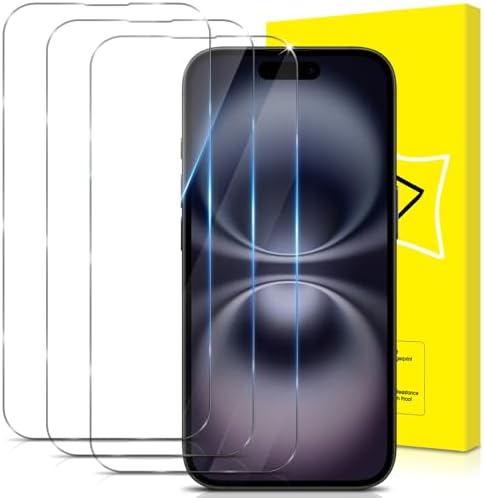 GiiYoon-3 PACK Screen Protector for iPhone 16 Plus Tempered Glass [HD Full Coverage] [Easy Installation] [Scratch Resistant] [9H Hardness] Protective Film
