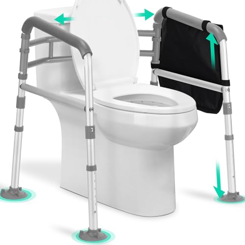 Adjustable Toilet Safety Rails with Handles