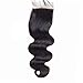 Forawme Brazilian Hair Free Part Body Wave Top Closure 16 Inch Virgin Human Hair Lace Closure 130% 1B Black Soft Remy Hair Pieces