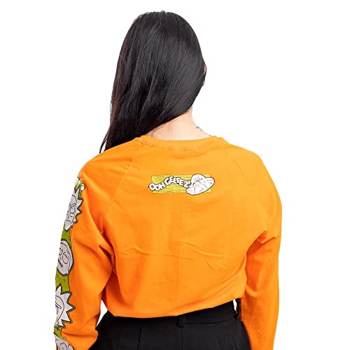 Camiseta Manga Longa Rick And Morty Oh Geez Laranja P