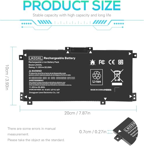 Image of LK03XL L09281-855 Battery for HP Envy X360 Convertible 15m-cn0012dx 15m-cn0011dx 15m-bp112dx 15m-bq121dx 15m-bp111dx 15m-cn0xxx 17m-ae0xx 17-ae1xx 17-bw0013dx 916814-855 916368-421 (LK03XL)