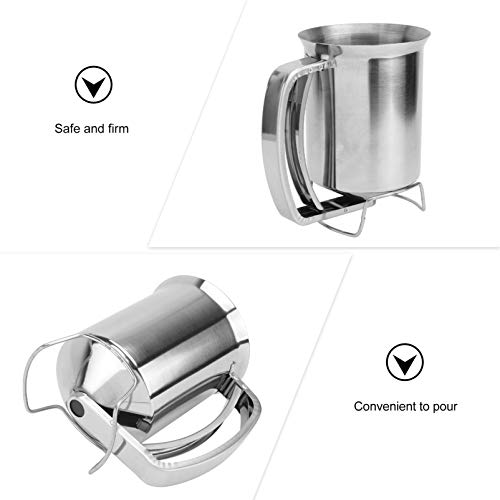 DOITOOL Dispensador de massa de panqueca com tampa, separador de massa de aço inoxidável, despejador