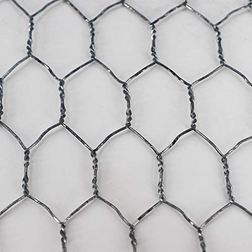 Aquagart Maschendrahtzaun Sechseckgeflecht verzinkt I Hühnerzaun Kaninchendraht Hasengitter feinmaschig 25mm x 25 mm I 6-Eck Drahtgeflecht 0,9 mm IHasendraht (verzinkt 100cm, 20m)
