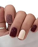 lulir Gel Nail Stickers, 22 Pcs Cured Gel Stickers for Instant Mani – No Lamp Needed, Nails Art Design Decoration Accessories, Glossy Finish, Lasts Up to 14 Days, Easy to Apply,Rose Star Mist