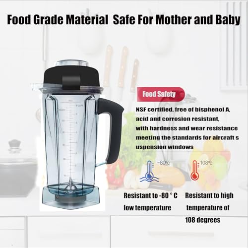 For Vitamix Blender Pitcher 64oz,Replace for Vitamix 5200 5300 6300 7500 VM0197 VM0101 VM0100 VM0103 E310 Asy172 Classic/Explorian/Commercial Series etc Container Jar Cup,10 Years Warranty