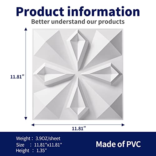 Panneaux muraux 3D PVC blanc texturé Art3dwallpanels pour déco salon - 3