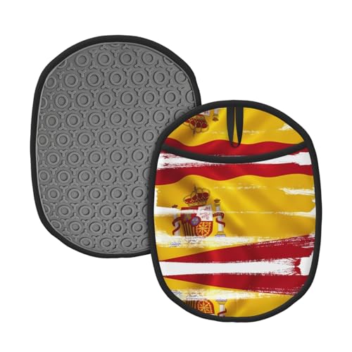 2 alfombrillas de silicona con la bandera de España, para mesa de cocina, picnic al aire libre, olla caliente (1-2 piezas opcionales)