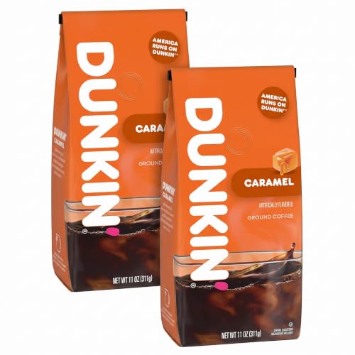 Dunkin' Caramel Me Crazy Ground Coffee, 11 Ounces (Pack of 2)