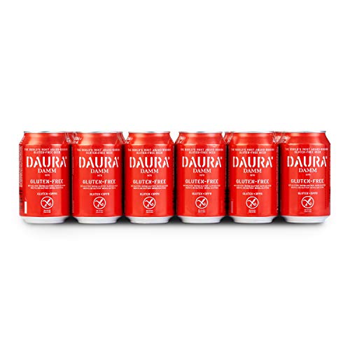 DAURA DAMM Ohne Gluten Bier 5.4% Alkohol (Pack 24 Dosen x 330ml) bier geschenk, biere der welt, bier set, Estrella Damm, geschenk set, geschenke für männer, höhle der löwen produkte