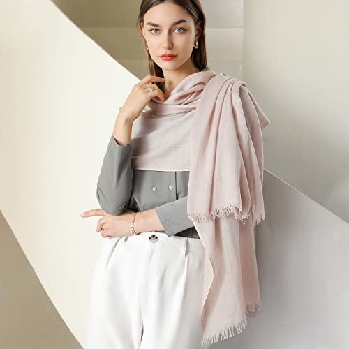 Women's Scarf Solid Color Cotton Linen Scarves With Tassels Warm Large Stole Wraps Long Hijab Shawl All Season2