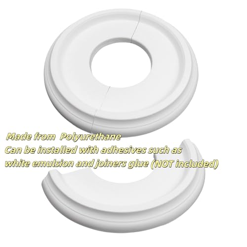 Image of PU Ceiling Medallions 2Pcs, 9.84 Inches x 3.8 Inches, White | Split Type, Paintable, Fits 3.8 Inches Canopy, European Vintage Carving Style, Made of Synthetic Foam