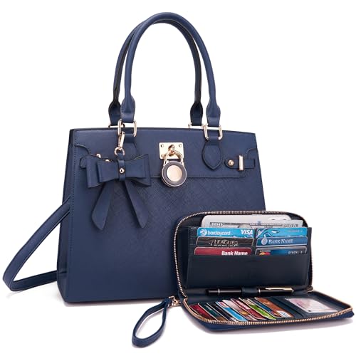Image of Qiyuer Cute Purses Wallet Set For Women Handbags Satchel Tote Shoulder Bag | Affordable Luxury, Ideal Gift, Large Clutch Wallet, 2PCS, Sturdy Structured, Stylish, PU, Practical & Roomy for Daily & Work