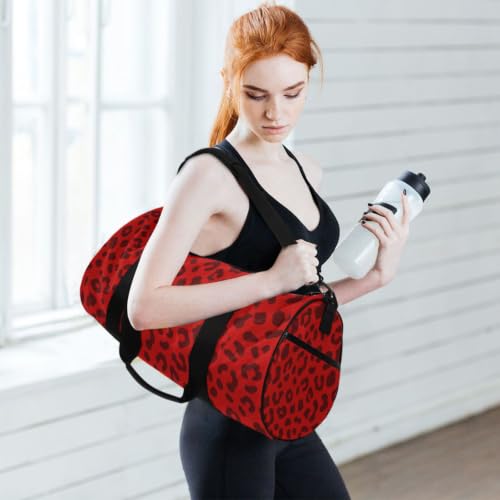 Bolsa redonda resistente con correa reforzada y estampado de leopardo 6