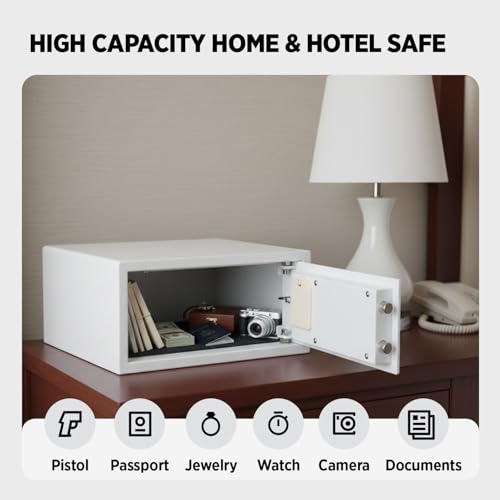 Coffre-fort d'hôtel de 0,3 m³ à code numérique blanc pour bureau - 5