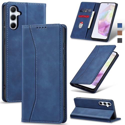 Image of Jasonyu Flip Wallet Case for Samsung Galaxy A35,Blue