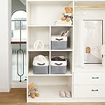 OrganiHaus Large Fabric Storage Baskets for Shelves 3 Pack, 15x11in Closet Storage Bins for Shelves, Canvas Baskets for Organizing, Linen Closet Organizers, Cloth Basket, Gray/Off-White - Image 5