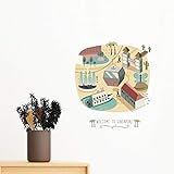 DIYthinker Singapur Themenpark Seilbahn entfernbarer Wand-Aufkleber-Kunst-Abziehbilder Wand-DIY Tapete Für Zimmer Aufkleber 40cm