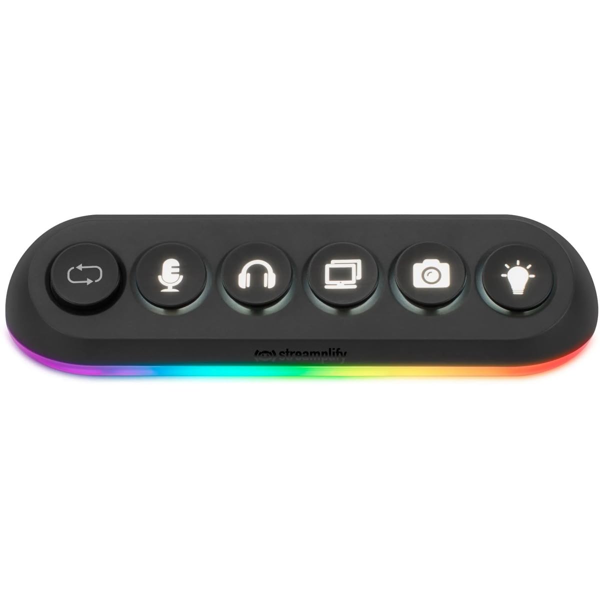 STREAMPLIFY HUB Deck 5, 4X USB 3.0, 1x USB 2.0, RGB, 12V, EU-Netzkabel - Schwarz