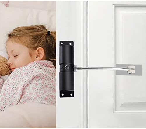 Door Closer Black, Automatic Heavy Duty Safety Spring Closer for Interior Exterior, Automatic Adjustable Closer, Surface Mounted Automatic Door Shutter, Spring Loaded Door Closer