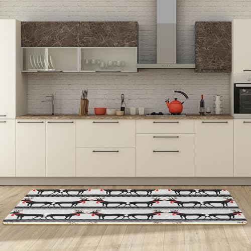 Alfombrillas de cocina con diseño de alce para decorar pasillos y cuartos de lavado románticos 3