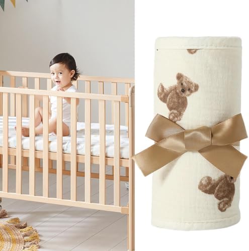 4 Pack Bed Rail Covers for Teething, Rail Guard Set, Breathable Cotton - 2