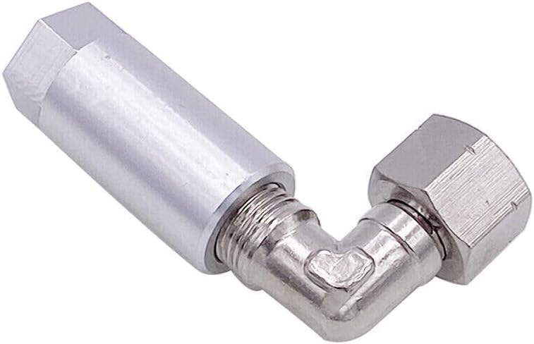 Fuel Rail Pressure Gauge Adapter Compatible with Ford Service Port Schrader Valve Adapter Silver