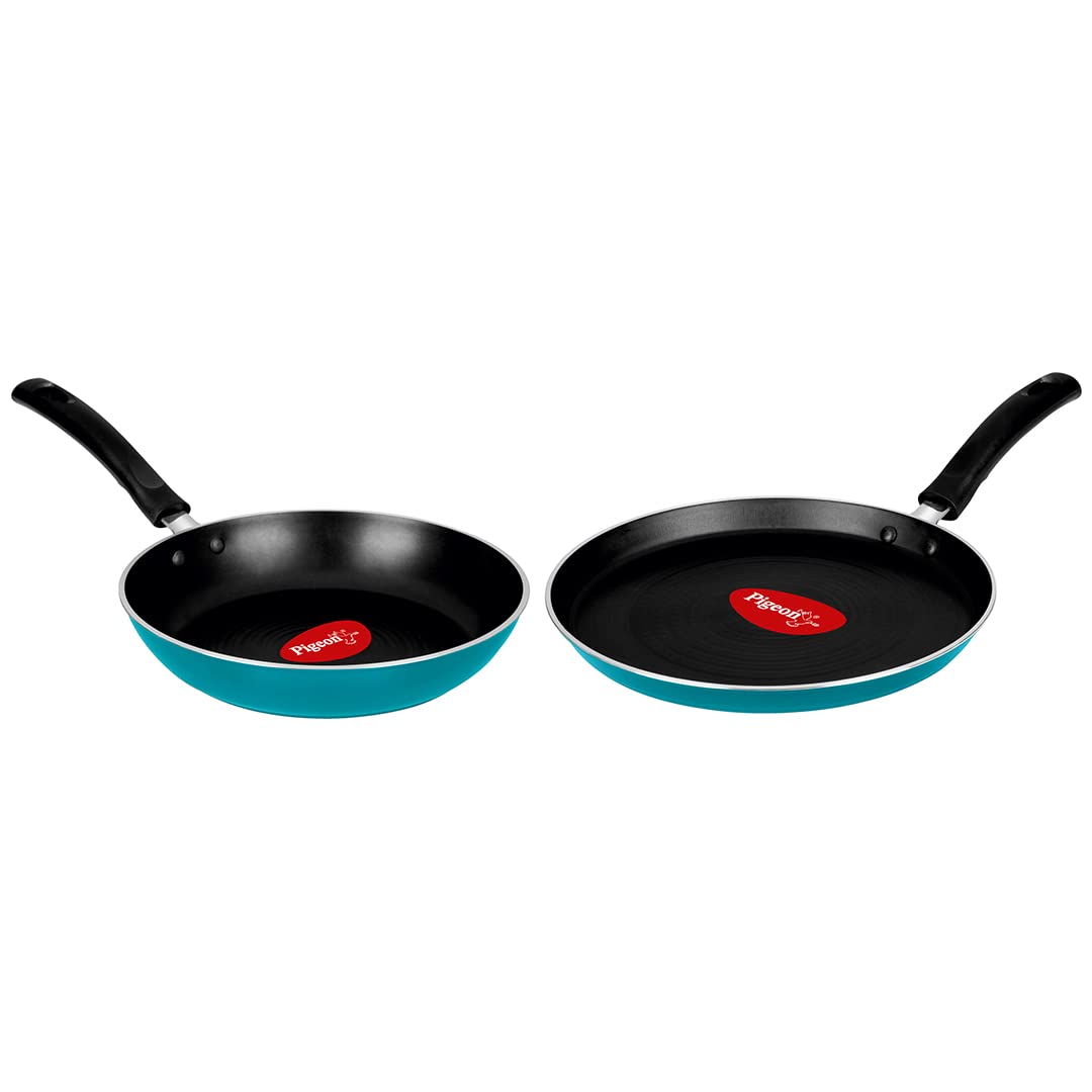 Pigeon Twin Pack Non-Stick Tawa & Fry Pan Cookware Combo - Blue