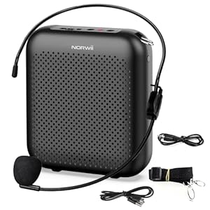 Norwii Sprachverstärker, PA-Endstufen, Tragbares Mini-Kabelmikrofon-Headset für Lehrer im Klassenzimmer und bei Vorlesungen im Freien, Unterricht, Reiseleiter, USB-C-aufladbar