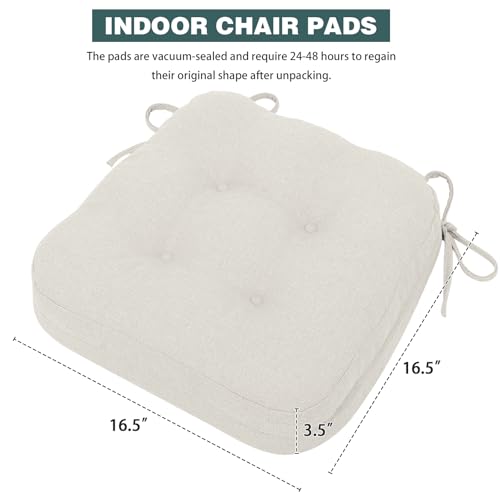 baibu 2-Layer Dining Chair Cushions, 4 Pack, 16.5 x 16.5 x 3.5 in, White by baibu - Used condition - Image 3
