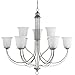 Sea Gull 31293-57 Plymouth 9-Light Multi Tier Chandelier, Weathered Pewter