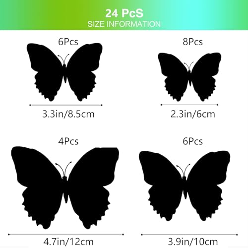 Decoraciones 3D de Mariposas para Pared, 24 Piezas miniatura 7