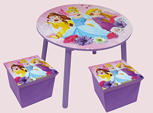 Fun House Ensemble Table et 2 Tabouret de Rangement Disney Princesses