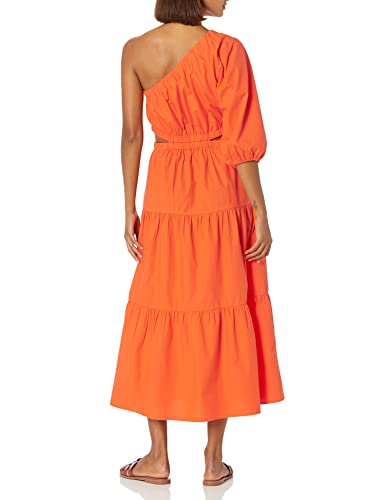 Image of The Drop Womens April One Shoulder Cut-Out Tiered Midi Dress