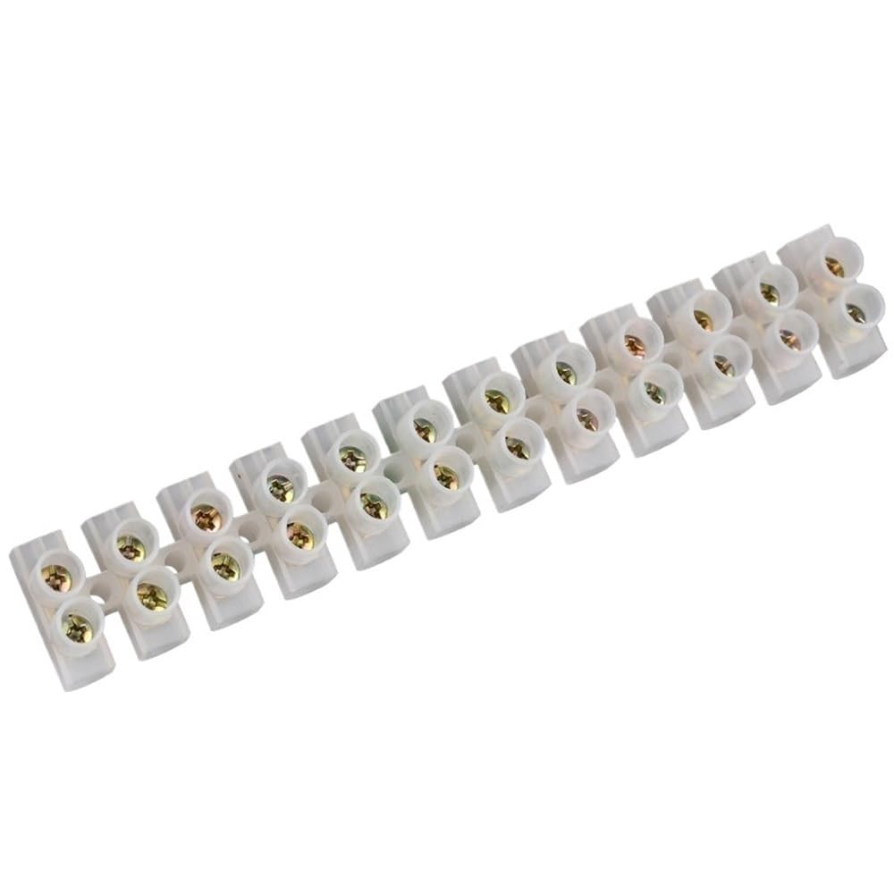 12 Position Barrier Screw X3-1012 Nylon Plastic Terminal Block 20A Transparent White Copper 380V Wire Connector Dual Row(X3-3012 30A,10Pcs)