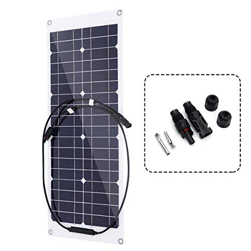 Ting WU Generator Accessories, 60W 18V MC4 Head Monocrystalline Solar Panel for Motorhome Boat MC4 Connector Waterproof Power Solar Panel Wind Solar