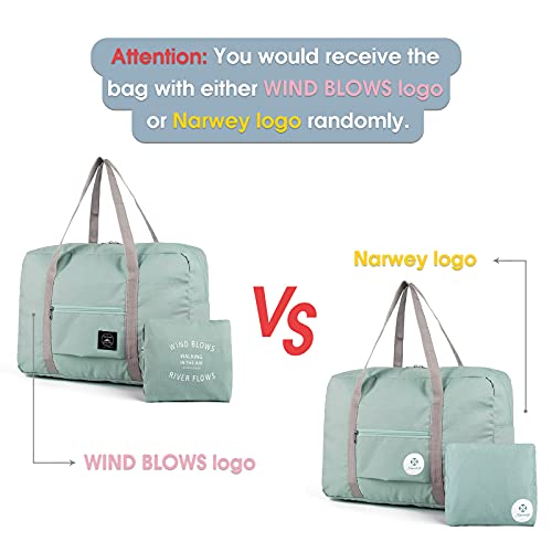 For Spirit Airlines Foldable Travel Duffel Bag Tote Carry on Luggage Sport Duffle Weekender Overnight for Women and Girls (1112 Mint Green)