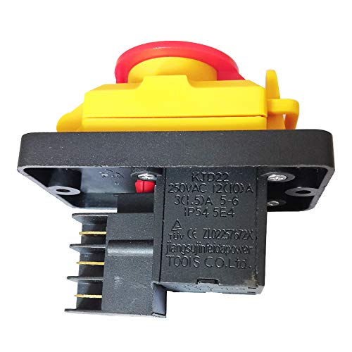 Interrupteur à bouton-poussoir électromagnétique KJD22 4 broches 6 broches avec couvercle d'arrêt d'urgence (6 broches) Cover