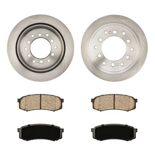 Image of KAX 12.29in Rear Brake Kit Fits 4Runner, FJ Cruiser, Sequoia, GX470 | for Toyota, Lexus Models, OE Brake Rotors and Ceramic Brake Pads