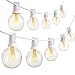 SUNSGNE 100FT Outdoor Patio String Lights with 100 Clear Globe G40 Bulbs, UL Certified for Indoor/Outdoor Patio Backyard Pool Pergola Market Cafe Porch Garden Marquee Letter Decor, White Wire