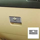 Car Glove Box Organizer Open Button Carbon Fiber Cover Trim Glove Compartment Key Switch Cover, Glove Department Organizer Door Handle Sticker for VW Bora Jetta Mk4 ‎R32 GTI Golf 4 1999-2004 (Black)