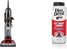 Dirt Devil Multi-Surface Extended Reach+ Bagless Upright Vacuum Cleaner Machine, UD76300V + 32 oz Pet Carpet Powder, Room Refresher, Pet Odor Eliminator, Tropical Wind Scent, AD31211