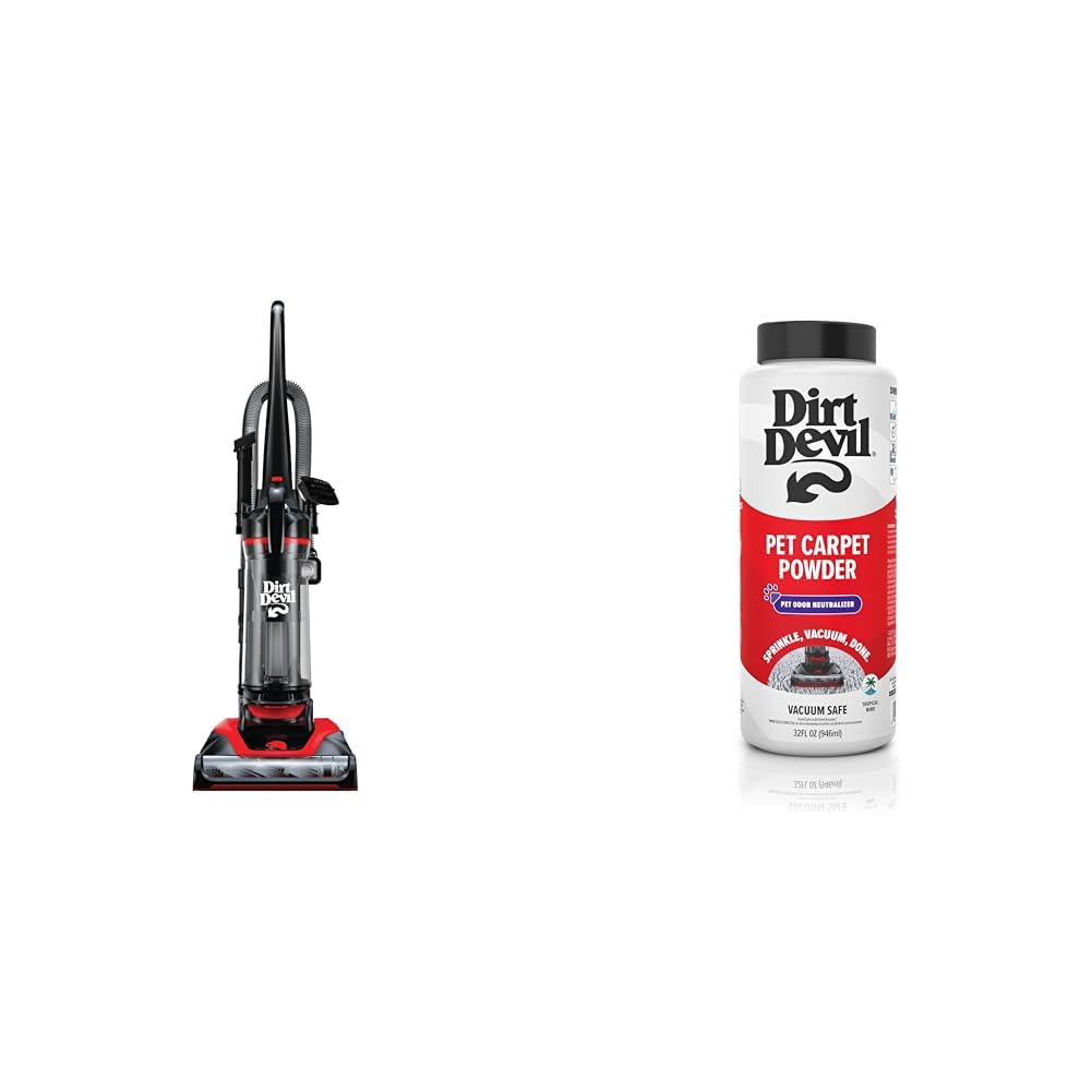 Dirt Devil Multi-Surface Extended Reach Bagless Upright Vacuum Cleaner Machine UD76300V 32 oz Pet Carpet Powder Room Refresher