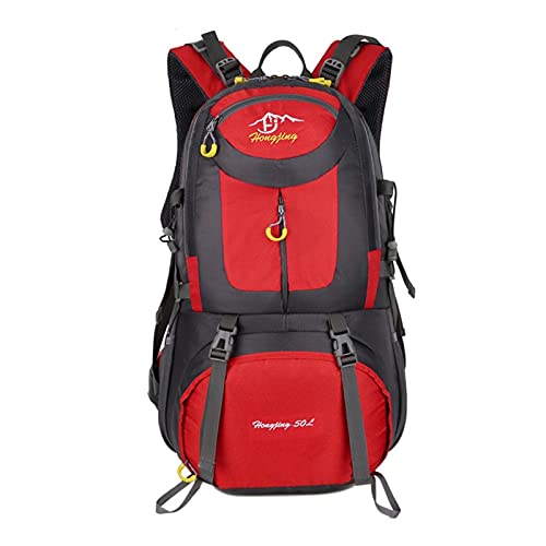 MQQ Extérieur 50L Sport Pliable Sac À Dos Voyage Randonnée Camping Pliable Ruckpack Ultra-léger Daypack Durable Puissant Arme Résistant À l'eau (Color : Red)