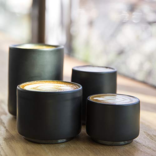 Fellow Monty Milk Art Espresso Cups - Small Double Wall Ceramic Demitasse, Matte Black With Graphite Base, 3 Oz Cup (Set Of 2) #TOP4