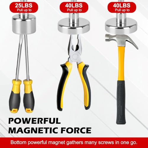 Image of TOOLEAGUE 3Pcs Telescoping Magnetic Pickup Tool, 25LB, 40LB and 40LB | 31-Inch Magnet Stick, Extendable Magnetic Wand for Retrieving Screw Bolts Nuts and Other Small Metallic Objects