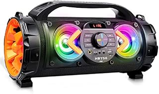 Bluetooth Speaker, 70W Loud Portable Speaker, Outdoor Wireless 100ft Bluetooth 5.0 Speakers with 5.5'' Subwoofer, Microphone, Remote Programmable Fm Radio, Colorful Lights, Big Gifts for Women Men