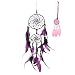 EKEYUP Dream Catcher, Handmade Purple Circular Net Wall Hanging Ornament Decorations for Kids Girls Home Bedroom Car -4.3" Diameter, 21.65" Long