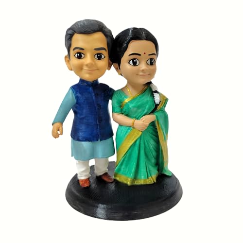 Image of Custom 3D Mini Me Figurine from Photo Personalized Cartoon Style Mini Me Miniature Self Statue, Hand Painted 3D Printed Figurine, Unique Birthday, 4 Inch (Couple)
