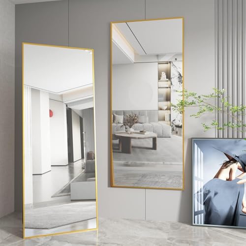 NEUWEABY Full Length Mirror 65"x24" Floor Mirror Large Gold Mirror Body Rectangle Mirror for Bedroom Living Room Aluminum Alloy Frame Standing Hanging or Leaning Against Wall by NEUWEABY - Image 7
